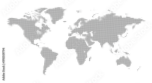 world map halftone dotted globe background black dot earth vector illustration