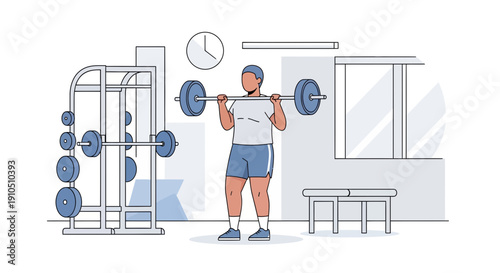 Man Lifting Weights in Gym Setting 1.