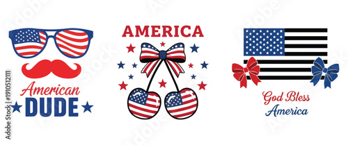 Patriotic designs for 4th of july celebrations