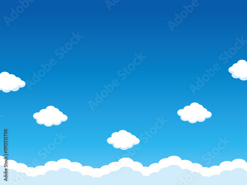 正月, 年賀状, 空, 雲, フレーム, 紙吹雪, 青空, 干支, 風景, 年賀, 新年, 自然, かわいい, 素材, 枠, 背景,