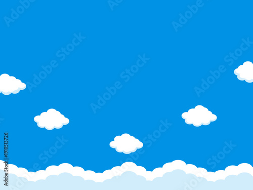 正月, 年賀状, 空, 雲, フレーム, 紙吹雪, 青空, 干支, 風景, 年賀, 新年, 自然, かわいい, 素材, 枠, 背景,