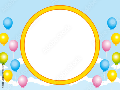 正月, 年賀状, 空, 雲, フレーム, 紙吹雪, 青空, 干支, 風景, 年賀, 新年, 自然, かわいい, 