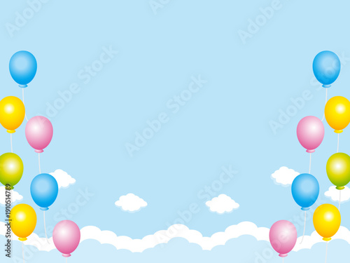 正月, 年賀状, 空, 雲, フレーム, 紙吹雪, 青空, 干支, 風景, 年賀, 新年, 自然, かわいい, 