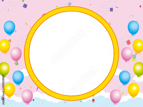 正月, 年賀状, 空, 雲, フレーム, 紙吹雪, 青空, 干支, 風景, 年賀, 新年, 自然, かわいい, 素材, 