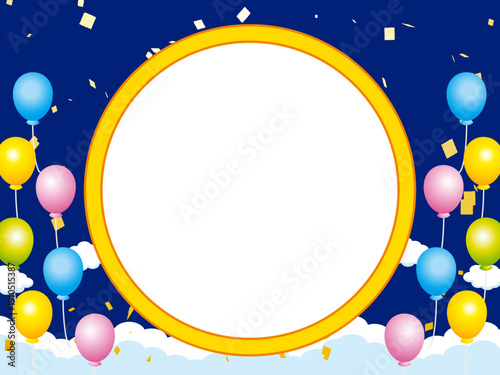 正月, 年賀状, 空, 雲, フレーム, 紙吹雪, 青空, 干支, 風景, 年賀, 新年, 自然, かわいい, 