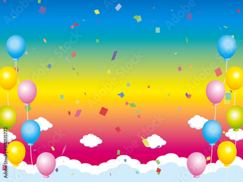 正月, 年賀状, 空, 雲, フレーム, 紙吹雪, 青空, 干支, 風景, 年賀, 新年, 自然, かわいい, 