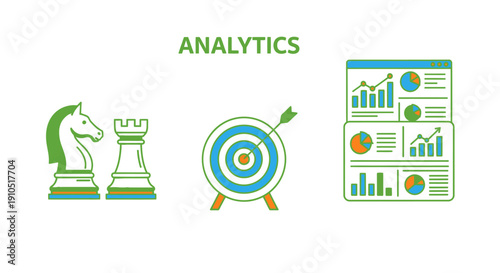 Analytics Symbols with Chess Knight and Target.