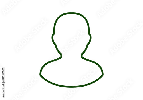 Contorno verde de una silueta de usuario 