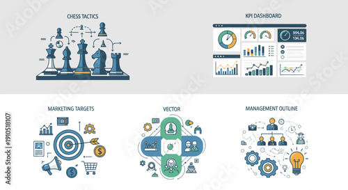 Infographic Elements and Business Strategy Icons.