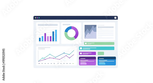 Modern Business Dashboard with Charts and Graphs for Data Analysis.