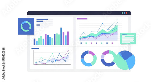 Data Analysis Dashboard with Various Charts and Graphs.