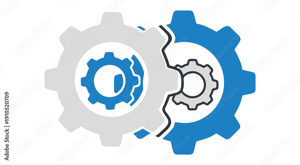 Obraz premium Business process integration icon with multiple connecting gears
