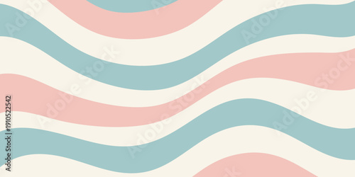 Wavy Lines Pattern in Soft Pastel Colors on Neutral Background from Direct Viewpoint