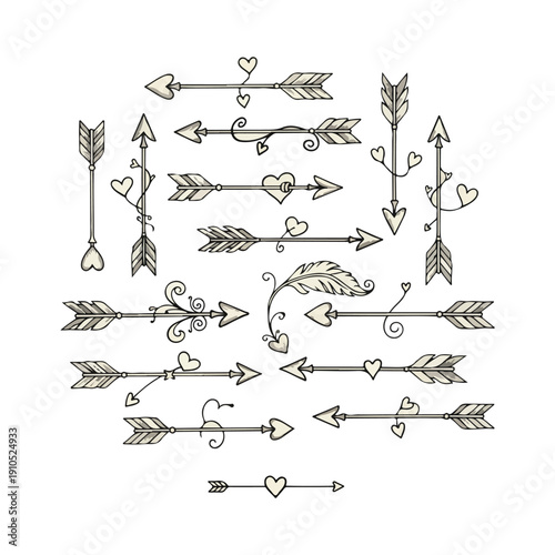 Archery Bow and Arrow Set Illustration