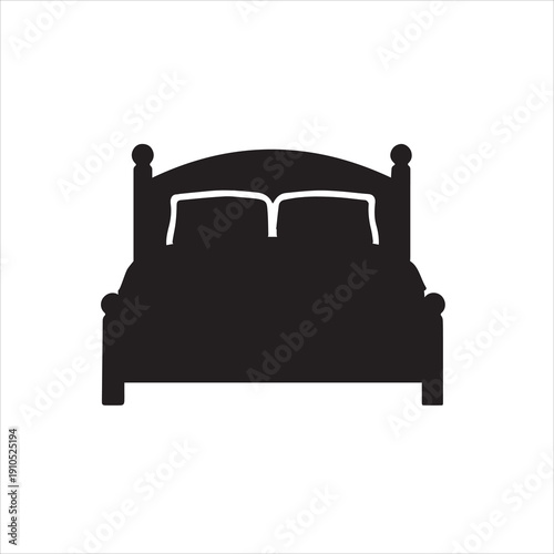 A bed silhouette vector style