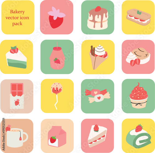 Bakery business vector icons