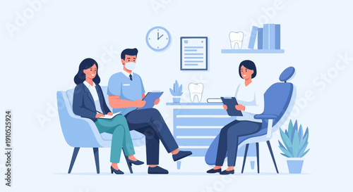 Dental consultation in a bright, minimalist clinic setting