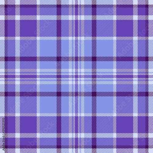Primary seamless fabric background, room texture pattern textile. Model check vector tartan plaid in blue and indigo colors.