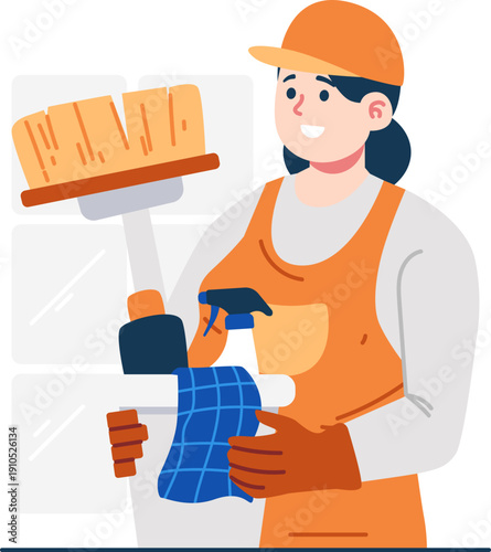 cleaner technician character illustration