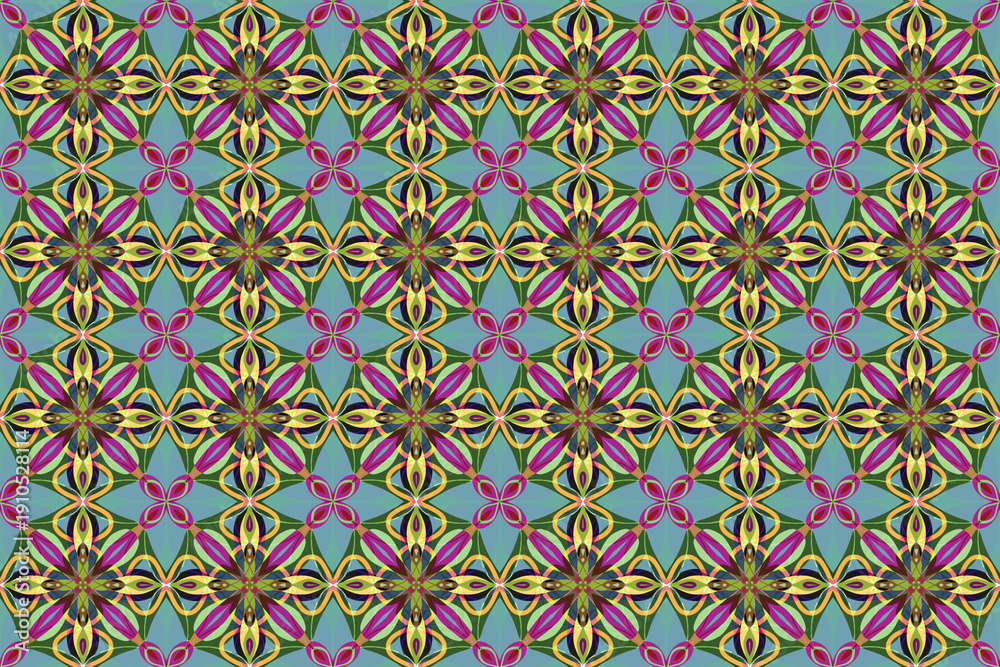 Obraz premium 万華鏡のようなモザイク風シームレス模様 3-19