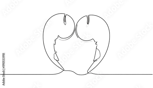 Wallpaper Mural Continuous line art two facing profiles form heart-like shape Torontodigital.ca