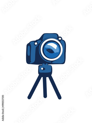 camera mounted on tripod for photography