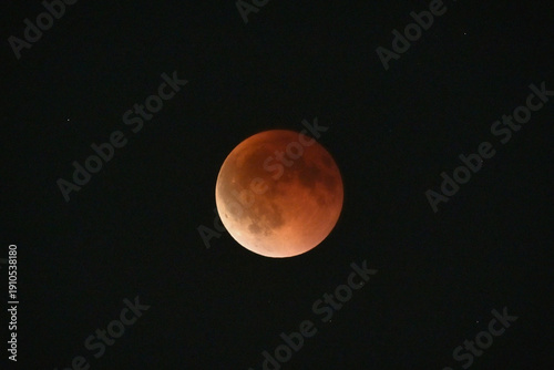 Tablou pe pânză Full red moon in Galati, Romania.