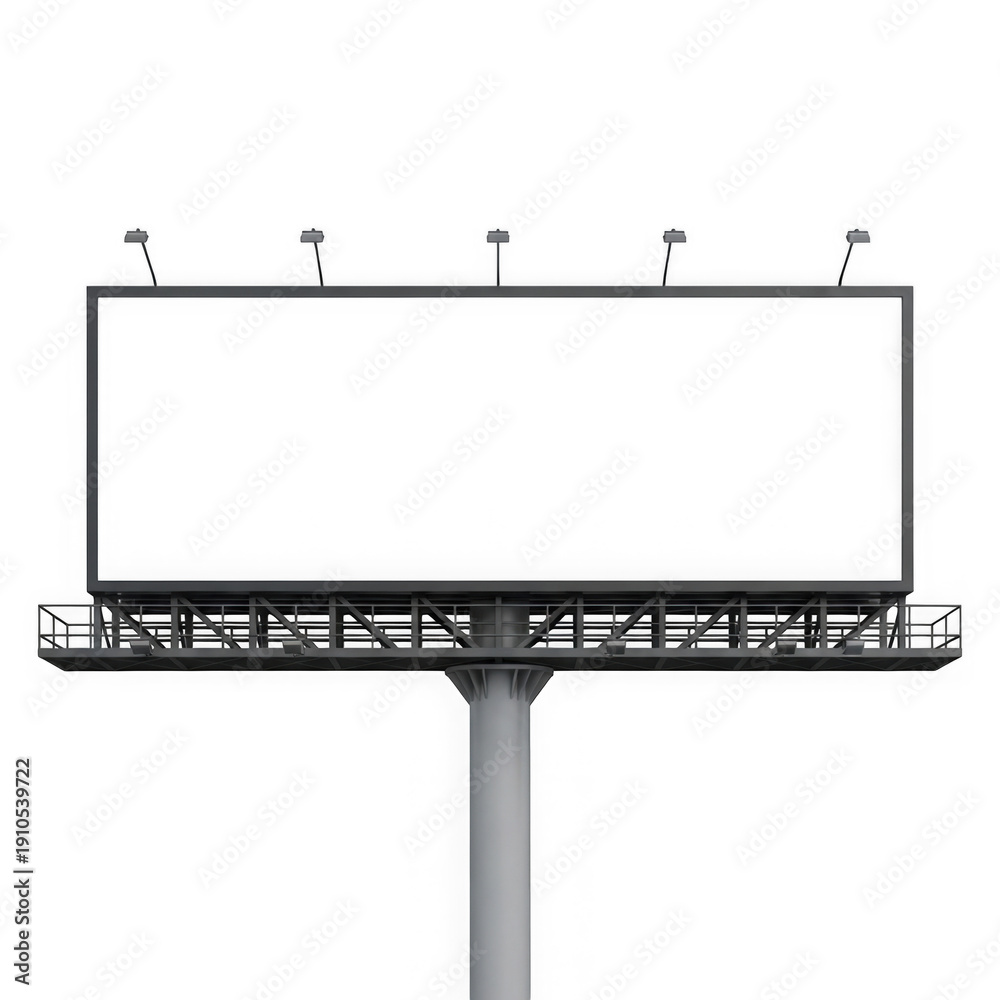 Obraz premium Empty billboard standing in a modern urban setting with minimalist design elements