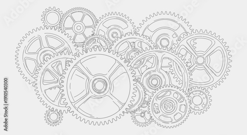 Mechanical Gears and Cogs Illustration.