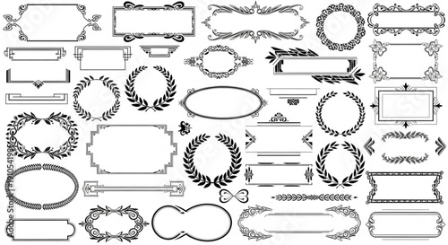 set of vintage frames and labels