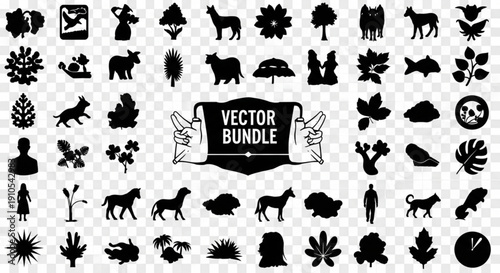 set of animals silhouettes