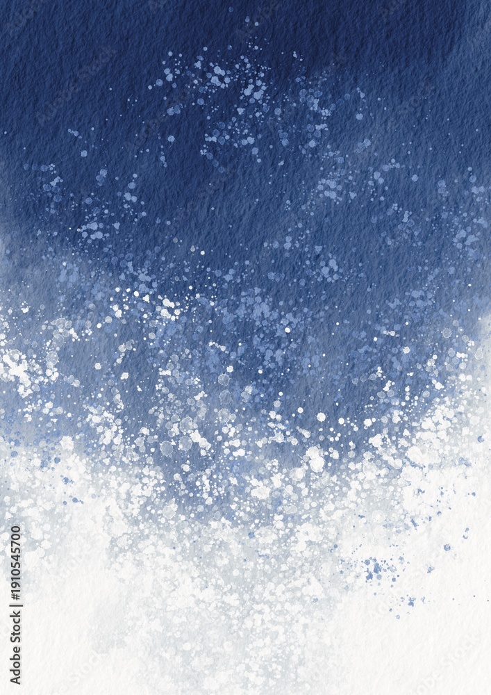 Obraz premium Nautical Winter, Abstract Frosty Waves with Splatter watercolor on paper background for nautucal , winter , aquatic and Arctic sea concept.