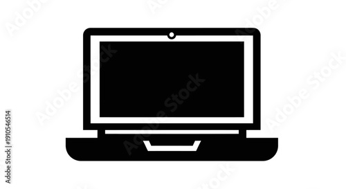 Generic laptop computer icon vector. Modern digital device symbol for technology, business, communication, and education concepts.