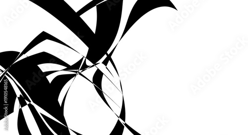 Black Silhouette of Leaves and Stems.