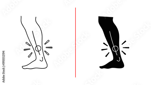 Lower Leg and Foot Icon with Ankle Highlight