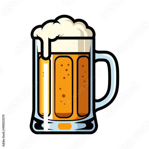 A refreshing glass of beer with a frothy head.