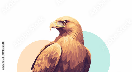 Golden eagle illustration with abstract background