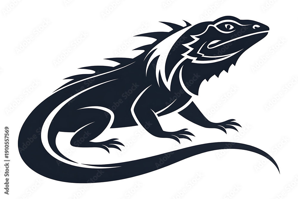 Obraz premium Stunning black lizard graphic illustration for branding