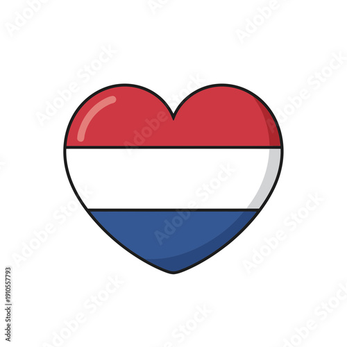 Free Download Dutch Flag Heart Shape Patriotism Symbol - GFXLoad