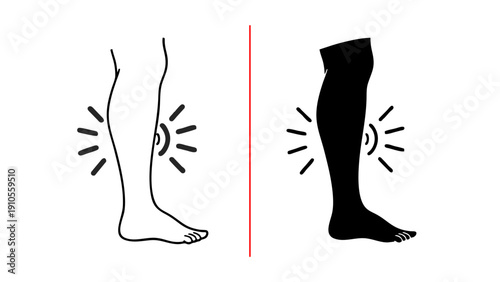 Legs Icon with Calf Sensation Lines