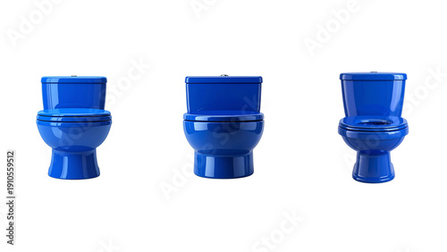 Wallpaper Mural Blue Toilet Bowl Front View, Modern Design, Isolated on Transparent Background Torontodigital.ca