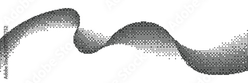 Retro game dither halftone pixel wave background. Bitmap dot gradient vector design for arcade and video games	