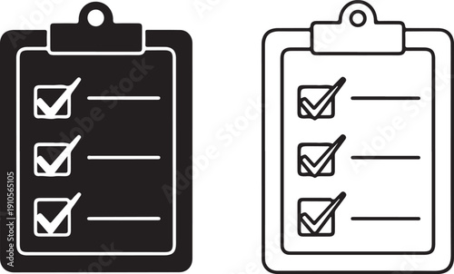 Clipboard with Checklist Icons traced ac481131c7a5b68a76c4b91d82ca0caddr