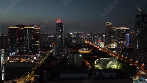Wallpaper Mural Chengdu Central Axis Nightscape with Illuminated Skyscrapers Torontodigital.ca