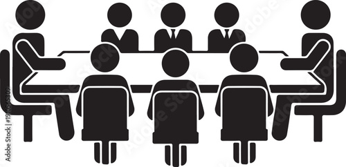 Business Meeting Icon people table