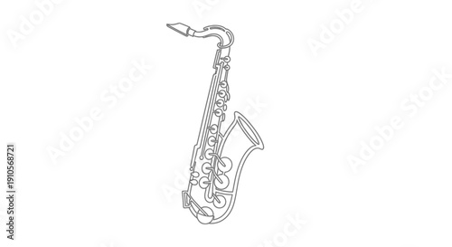 Saxophone instrument in a sketch style.
