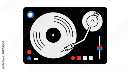 Turntable Vinyl Record Player Closeup.