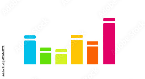 Colorful bar chart graph columns.