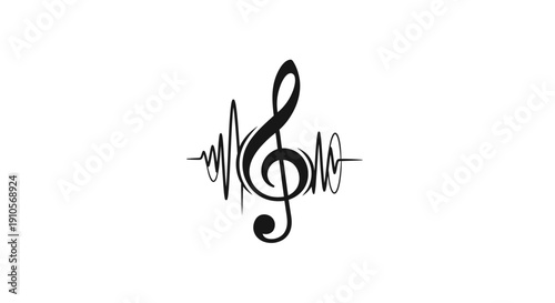 Treble clef music symbol design.