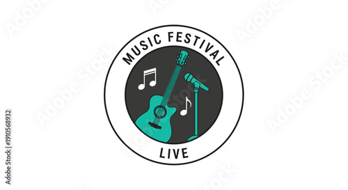 Music festival live logo design.